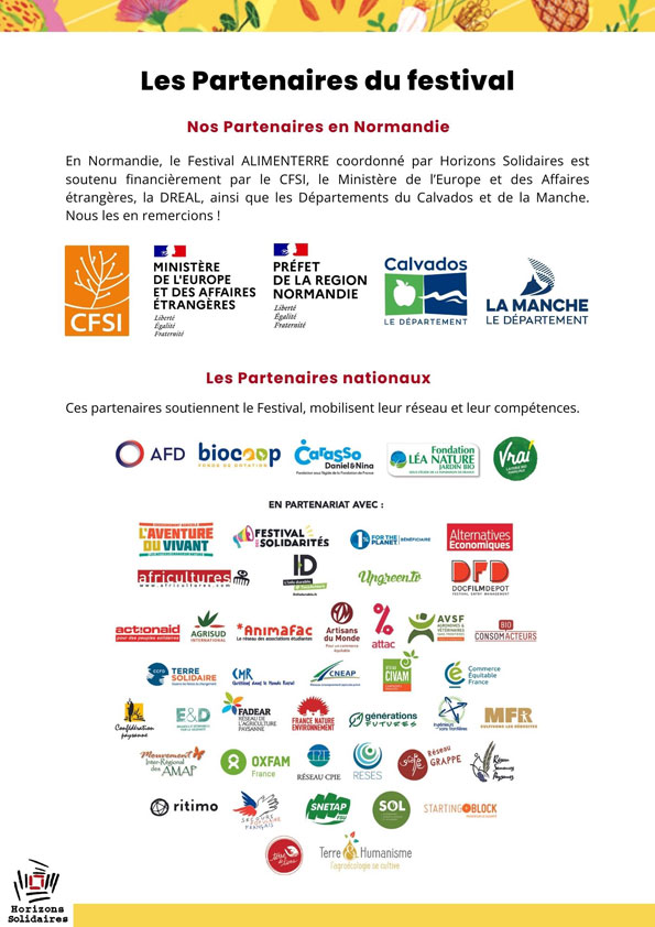 Financeurs du Festival Alimenterre 2024